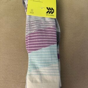 All in Motion Kids Socks - Purple and Light Blue Stripes